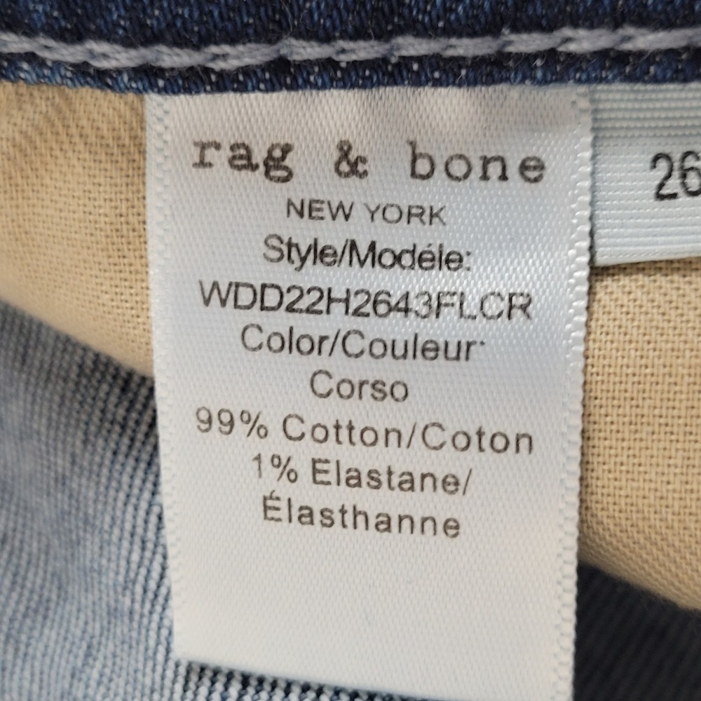 👖Rag & Bone Jeans Womens 26 Medium Wash Dre Low-Rise Slim Boyfriend Jeans 30x30 - Picture 15 of 16